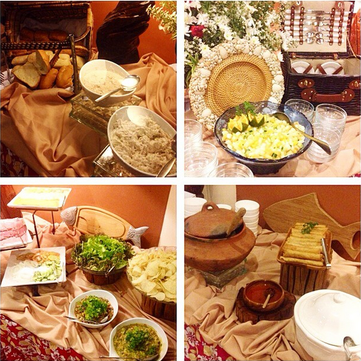 Picnic dinner setup at Hale Manna