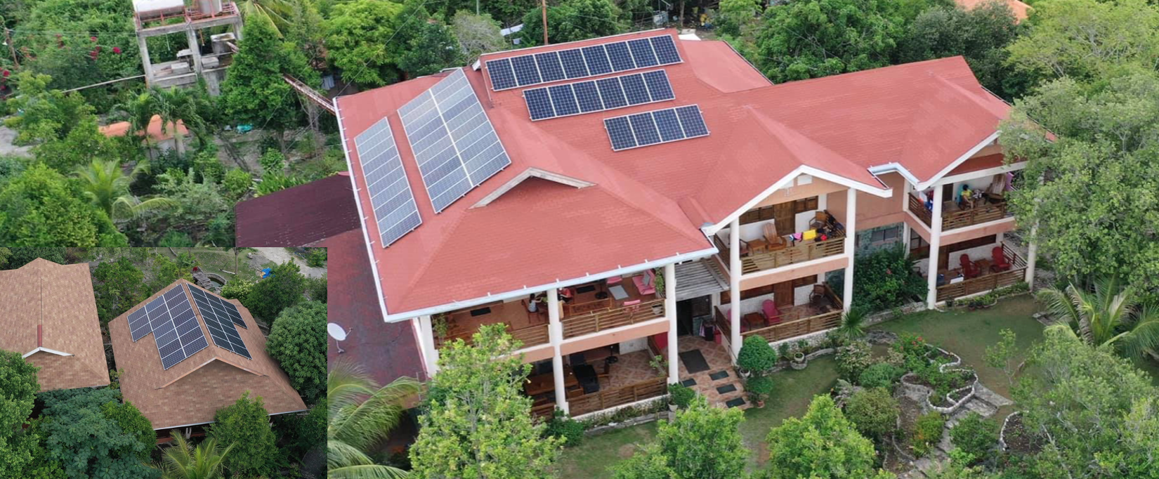 Solar panels providing clean energy at Hale Manna resort